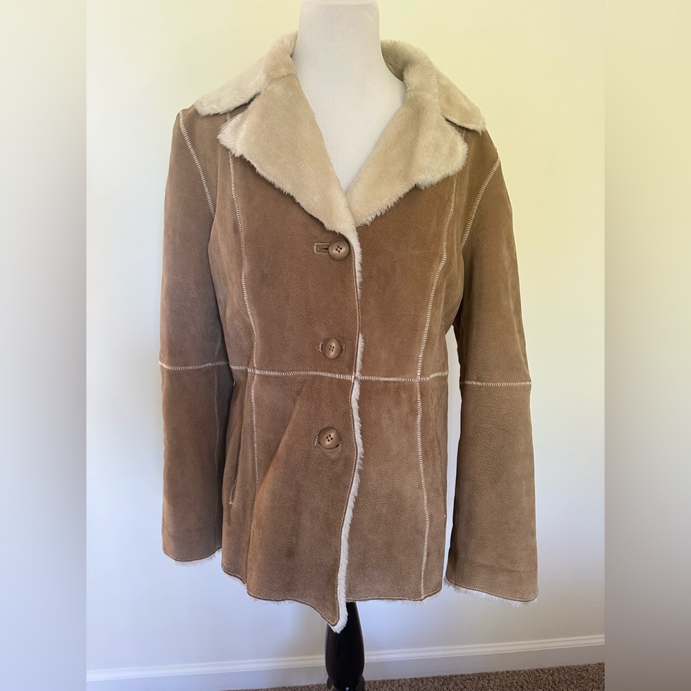 🥳 HP 🥳🧥 Vintage Winlit Genuine Leather Shearling Jacket 🧥